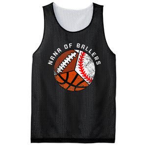 Nana Of Ballers Funny Baseball Basketball Football Nana Mesh Reversible Basketball Jersey Tank