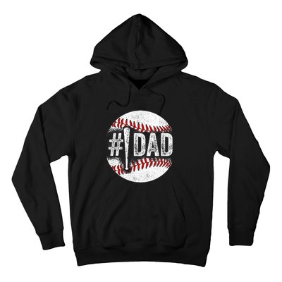 Number One Baseball Dad For Fathers Day Hoodie