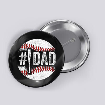 Number One Baseball Dad For Fathers Day Button