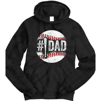 Number One Baseball Dad For Fathers Day Tie Dye Hoodie