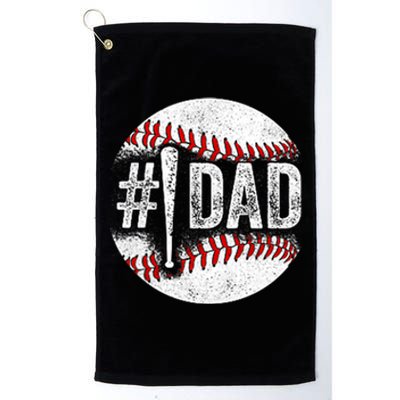 Number One Baseball Dad For Fathers Day Platinum Collection Golf Towel