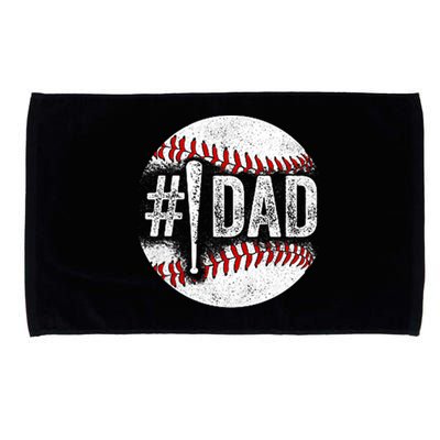 Number One Baseball Dad For Fathers Day Microfiber Hand Towel