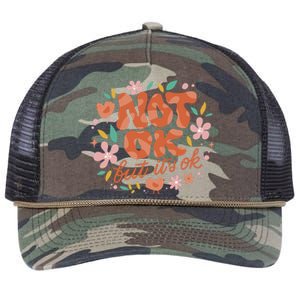 Not Ok But It's Ok Retro Rope Trucker Hat Cap