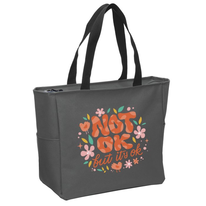 Not Ok But It's Ok Zip Tote Bag