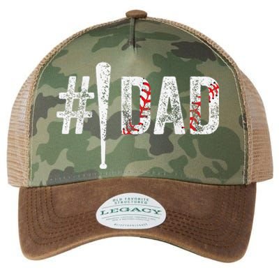 Number One Baseball Dad Funny Fathers Day Gift For Daddy Legacy Tie Dye Trucker Hat