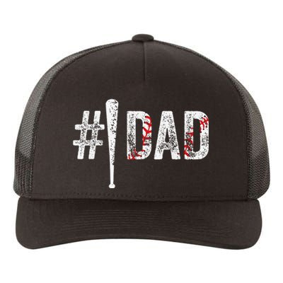 Number One Baseball Dad Funny Fathers Day Gift For Daddy Yupoong Adult 5-Panel Trucker Hat