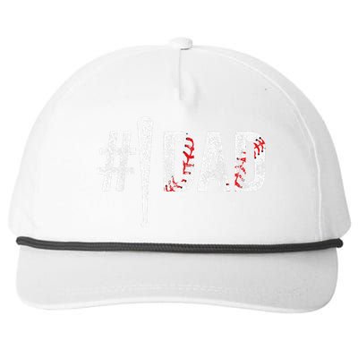 Number One Baseball Dad Funny Fathers Day Gift For Daddy Snapback Five-Panel Rope Hat