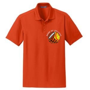 Nana Of Ballers Funny Softball Basketball Football Nana Dry Zone Grid Polo