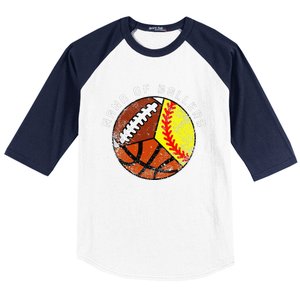 Nana Of Ballers Funny Softball Basketball Football Nana Baseball Sleeve Shirt