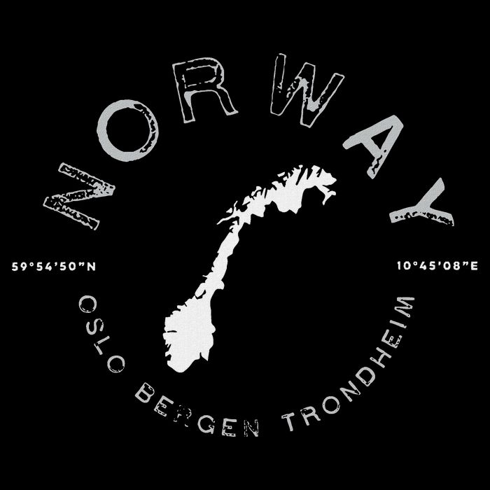 Norway Oslo Bergen Graphic Vintage Retro Button