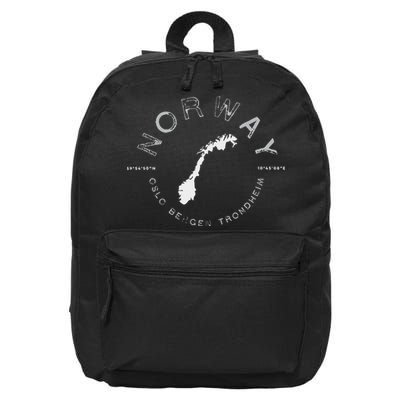Norway Oslo Bergen Graphic Vintage Retro 16 in Basic Backpack