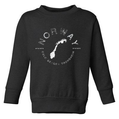 Norway Oslo Bergen Graphic Vintage Retro Toddler Sweatshirt