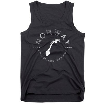 Norway Oslo Bergen Graphic Vintage Retro Tank Top