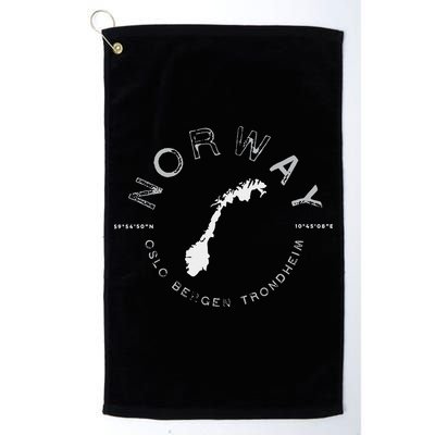 Norway Oslo Bergen Graphic Vintage Retro Golf Towel
