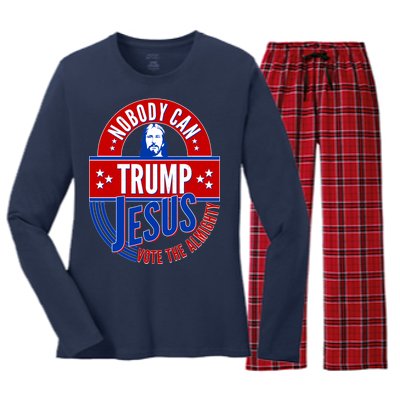 Nobody Can Trump Jesus Vote The Almighty Women's Long Sleeve Flannel Pajama Set 