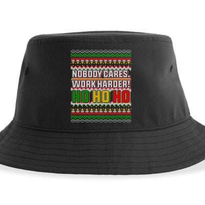 Nobody Care Work Hardy Ugly Christmas Sweater Sustainable Bucket Hat