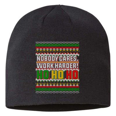 Nobody Care Work Hardy Ugly Christmas Sweater Sustainable Beanie