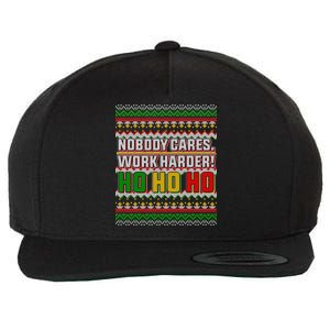 Nobody Care Work Hardy Ugly Christmas Sweater Wool Snapback Cap