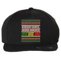 Nobody Care Work Hardy Ugly Christmas Sweater Wool Snapback Cap