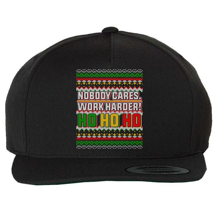 Nobody Care Work Hardy Ugly Christmas Sweater Wool Snapback Cap