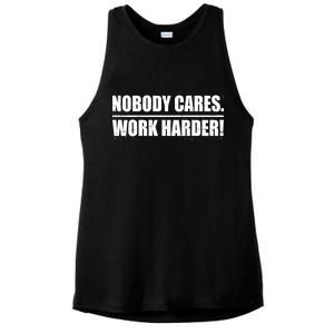 Nobody Cares. Work Harder! Ladies PosiCharge Tri-Blend Wicking Tank