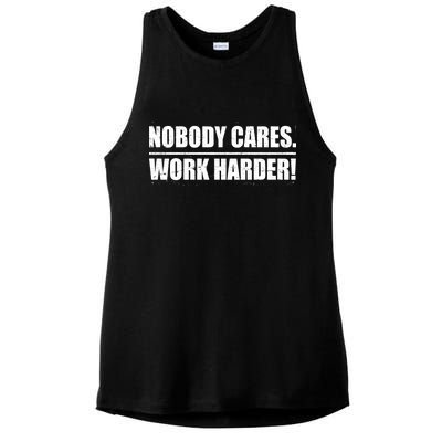 Nobody Cares. Work Harder! Ladies PosiCharge Tri-Blend Wicking Tank