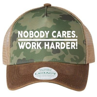 Nobody Cares Work Harder meme Legacy Tie Dye Trucker Hat