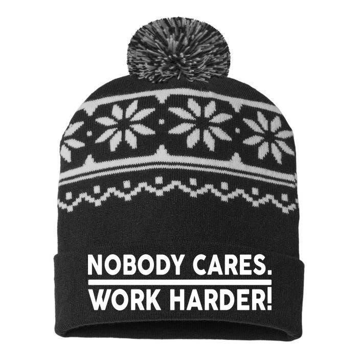 Nobody Cares Work Harder meme USA-Made Snowflake Beanie