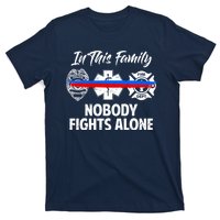 Nobody Fight Alone Support Police EMS Fireman T-Shirt