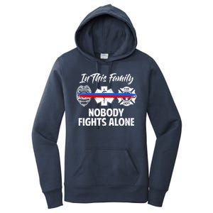 Nobody Fight Alone Support Police EMS Fireman Women's Pullover Hoodie