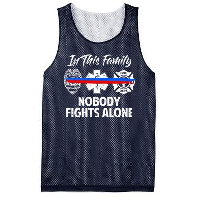 Nobody Fight Alone Support Police EMS Fireman Mesh Reversible Basketball Jersey Tank