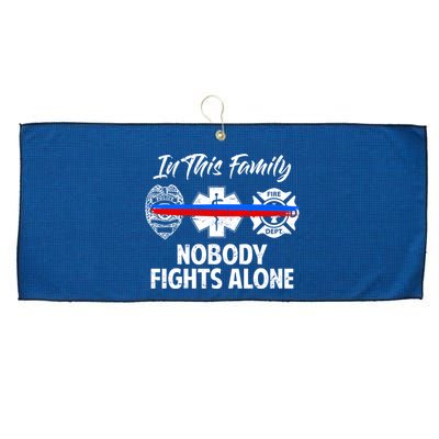 Nobody Fight Alone Support Police EMS Fireman Large Microfiber Waffle Golf Towel