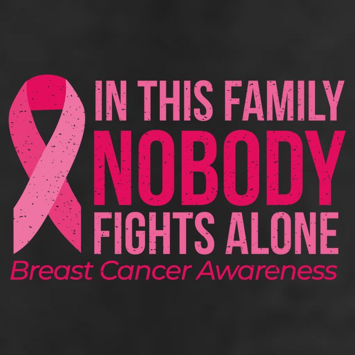 Nobody Fights Alone Breast Cancer 7 Panel Mesh Trucker Snapback Hat