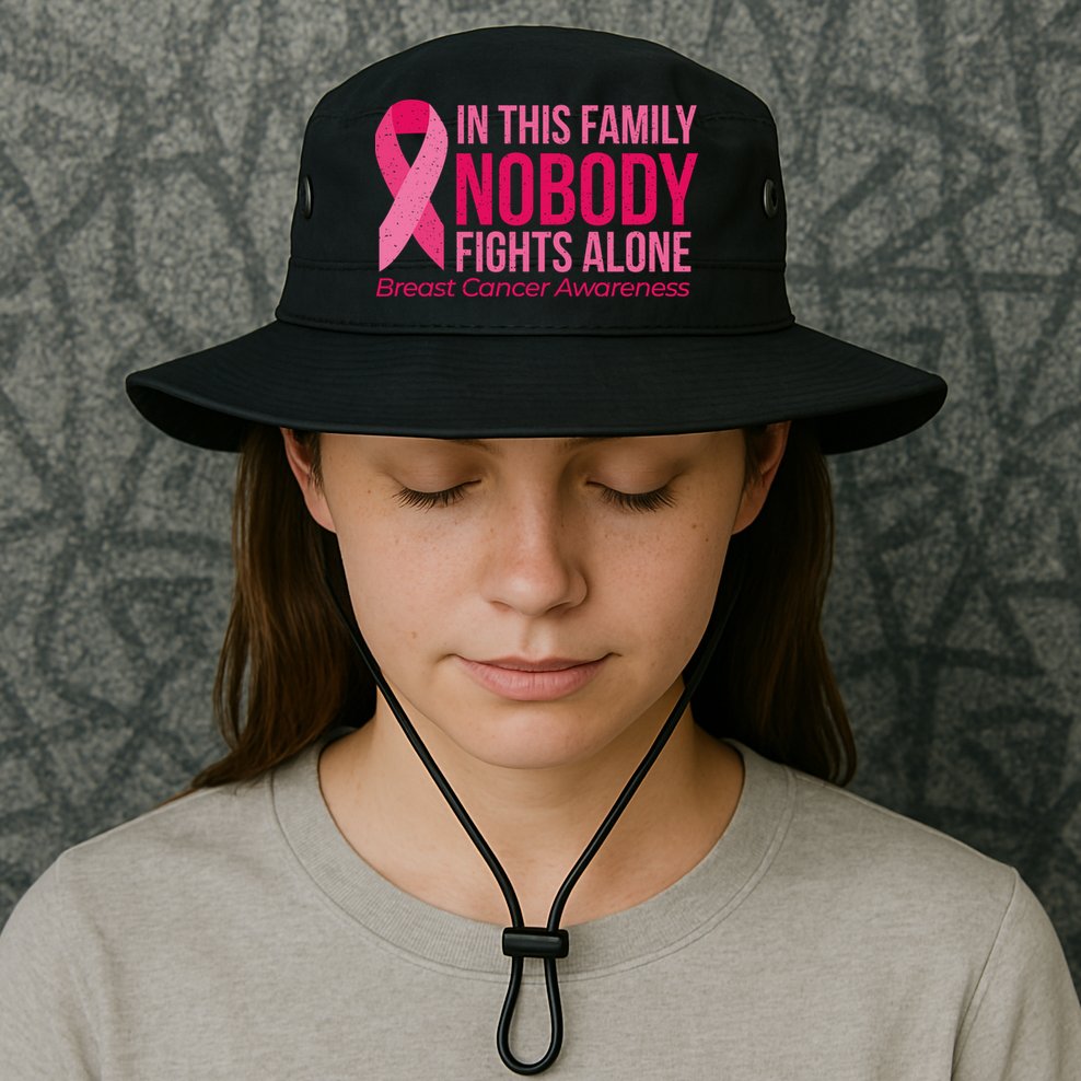 Nobody Fights Alone Breast Cancer Bucket Hat