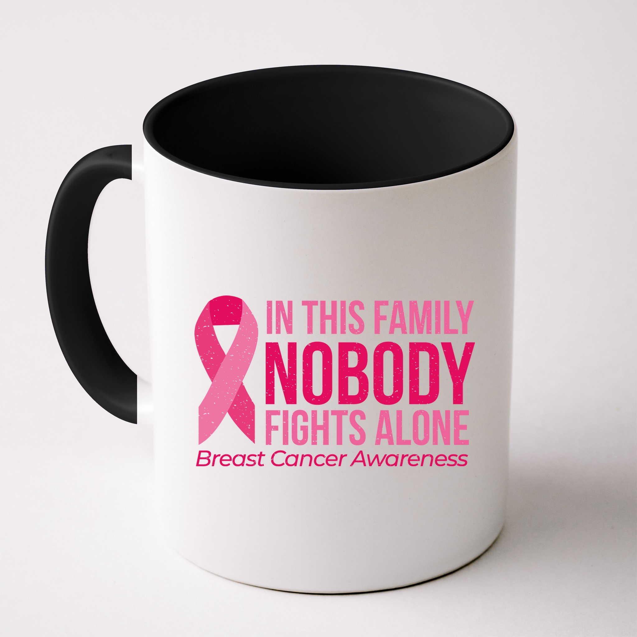 Nobody Fights Alone Breast Cancer Mug