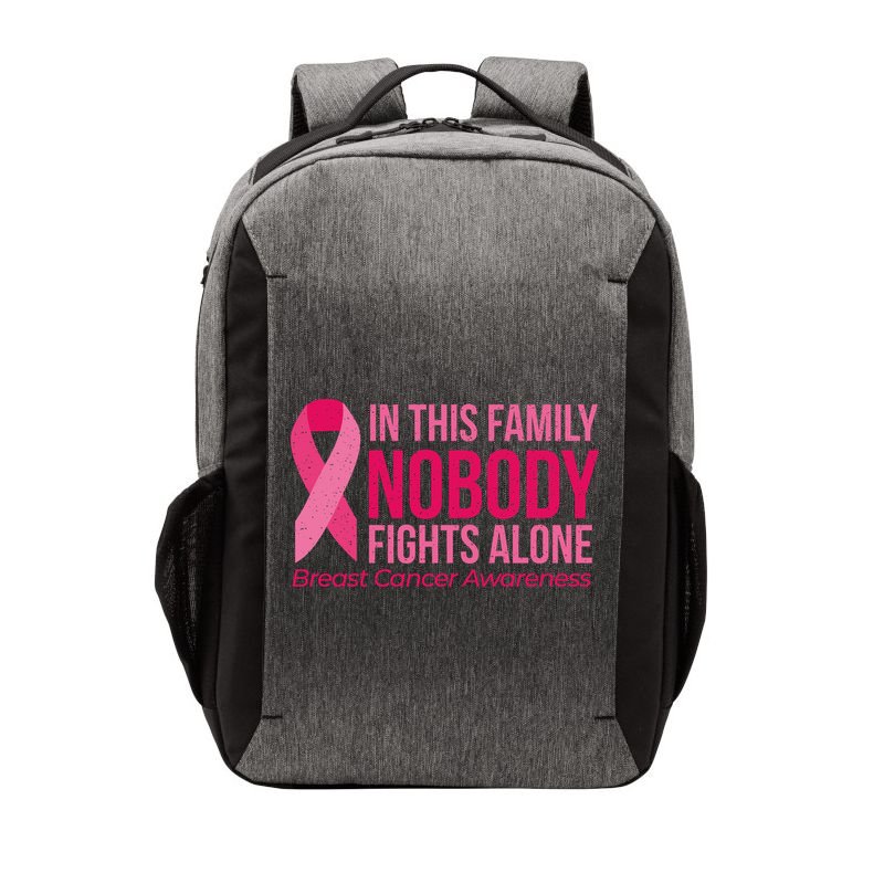 Nobody Fights Alone Breast Cancer Vector Backpack