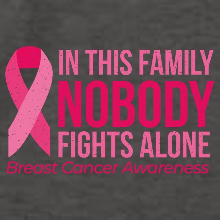 Nobody Fights Alone Breast Cancer Vector Backpack
