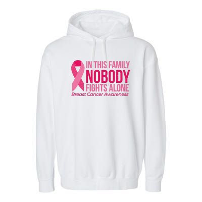 Nobody Fights Alone Breast Cancer Garment-Dyed Fleece Hoodie