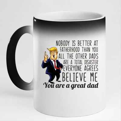 Nobody Is Better At Fatherhood Donald Trump Dad 11oz Black Color Changing Mug