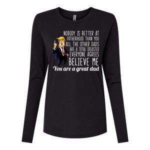 Nobody Is Better At Fatherhood Donald Trump Dad Womens Cotton Relaxed Long Sleeve T-Shirt