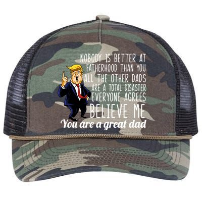 Nobody Is Better At Fatherhood Donald Trump Dad Retro Rope Trucker Hat Cap