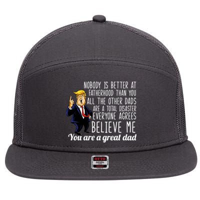 Nobody Is Better At Fatherhood Donald Trump Dad 7 Panel Mesh Trucker Snapback Hat