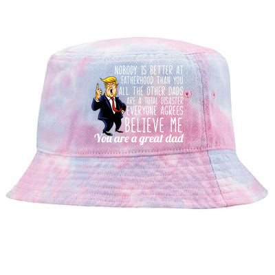 Nobody Is Better At Fatherhood Donald Trump Dad Tie-Dyed Bucket Hat