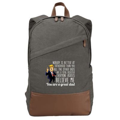 Nobody Is Better At Fatherhood Donald Trump Dad Cotton Canvas Backpack