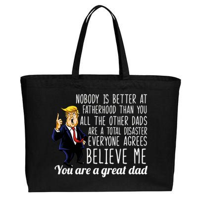 Nobody Is Better At Fatherhood Donald Trump Dad Cotton Canvas Jumbo Tote