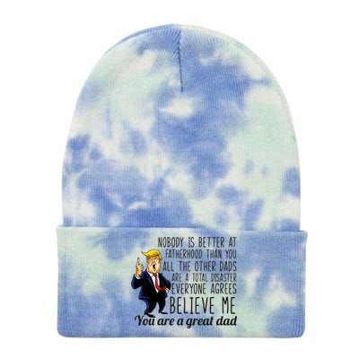 Nobody Is Better At Fatherhood Donald Trump Dad Tie Dye 12in Knit Beanie