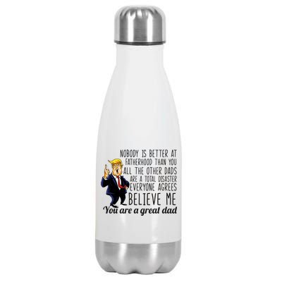 Nobody Is Better At Fatherhood Donald Trump Dad Stainless Steel Insulated Water Bottle