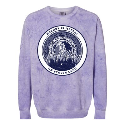 Nobody Is Illegal On Stolen Land Colorblast Crewneck Sweatshirt