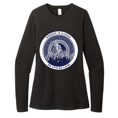 Nobody Is Illegal On Stolen Land Womens CVC Long Sleeve Shirt