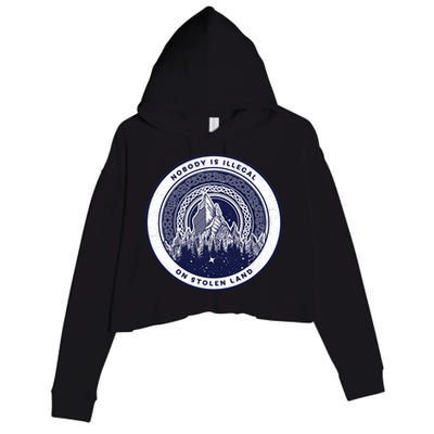 Nobody Is Illegal On Stolen Land Crop Fleece Hoodie